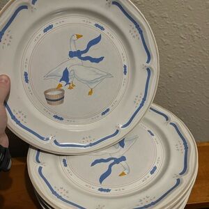 Newcor Countryside Geese Dinner Plates: Set of 7